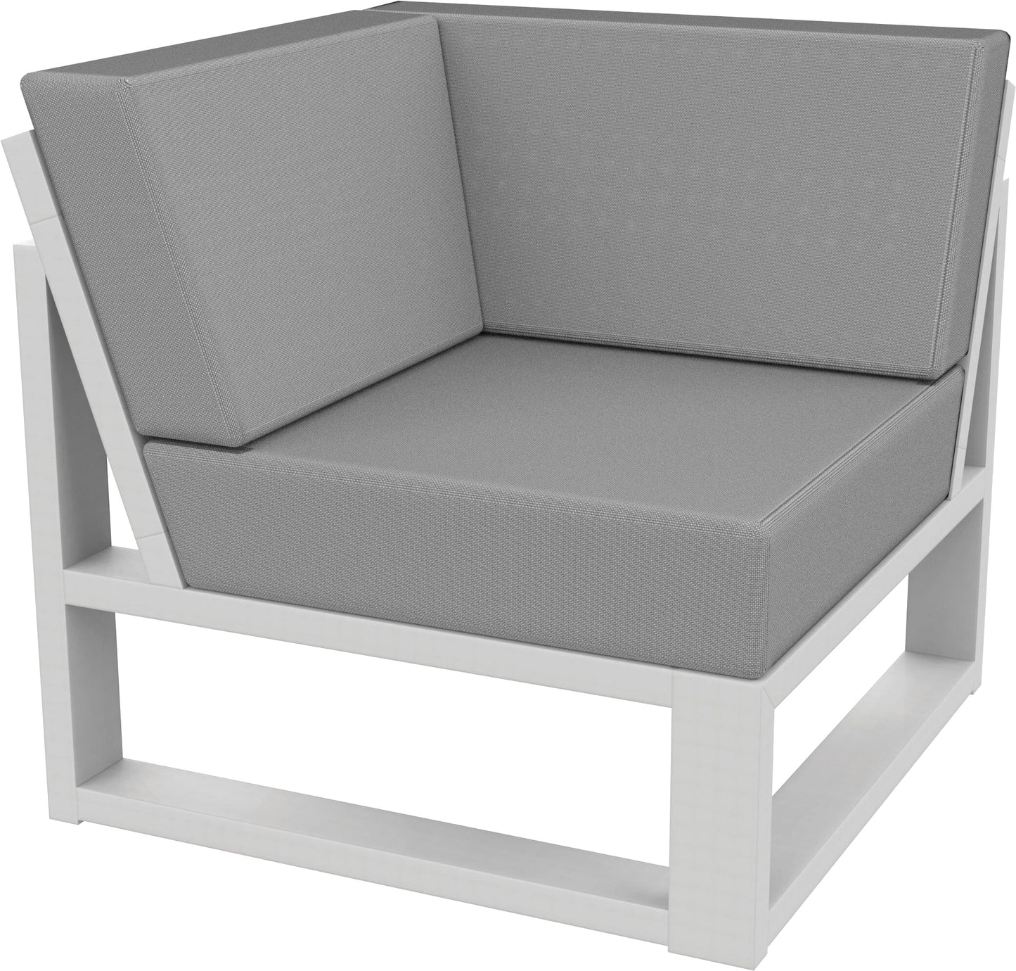 MIA Outdoor Deep Seating Corner Unit (Includes 2-Piece Cushion Set) by Seaside Casual Outdoor Sectional Component Seaside Casual Furniture Gray 