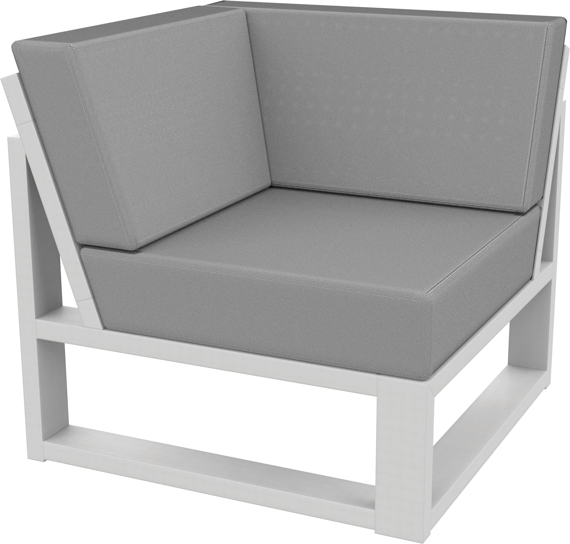 MIA Outdoor Deep Seating Corner Unit (Includes 2-Piece Cushion Set) by Seaside Casual Outdoor Sectional Component Seaside Casual Furniture Heathered-Smoke 