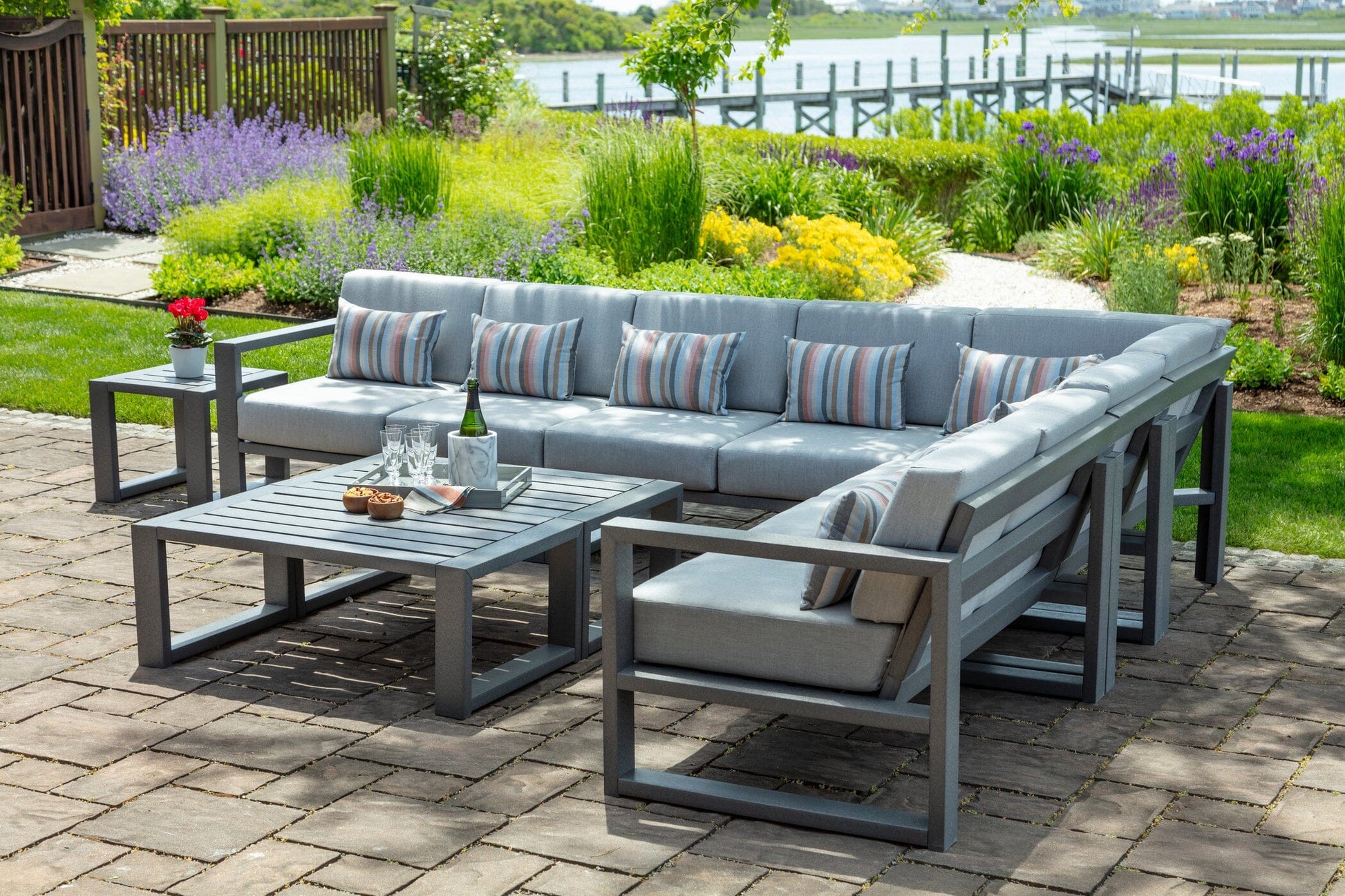 MIA Outdoor Deep Seating Right Arm (RAF) Unit (Cushions Included) by Seaside Casual Outdoor Sectional Component Seaside Casual Furniture 