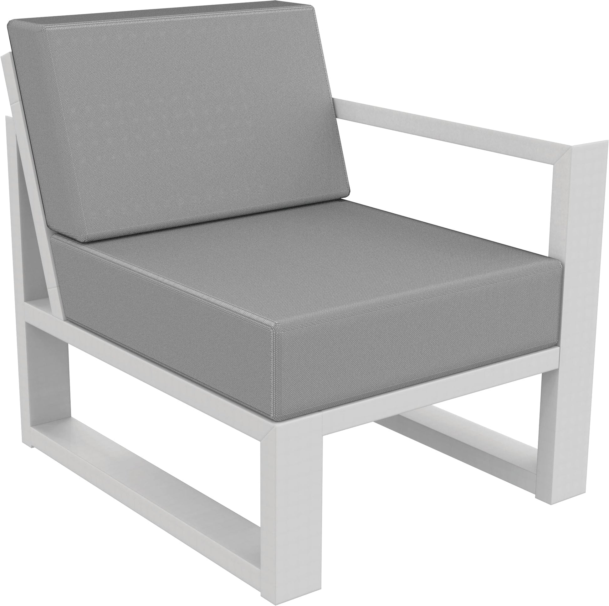 MIA Outdoor Deep Seating Right Arm (RAF) Unit (Cushions Included) by Seaside Casual Outdoor Sectional Component Seaside Casual Furniture Gray 