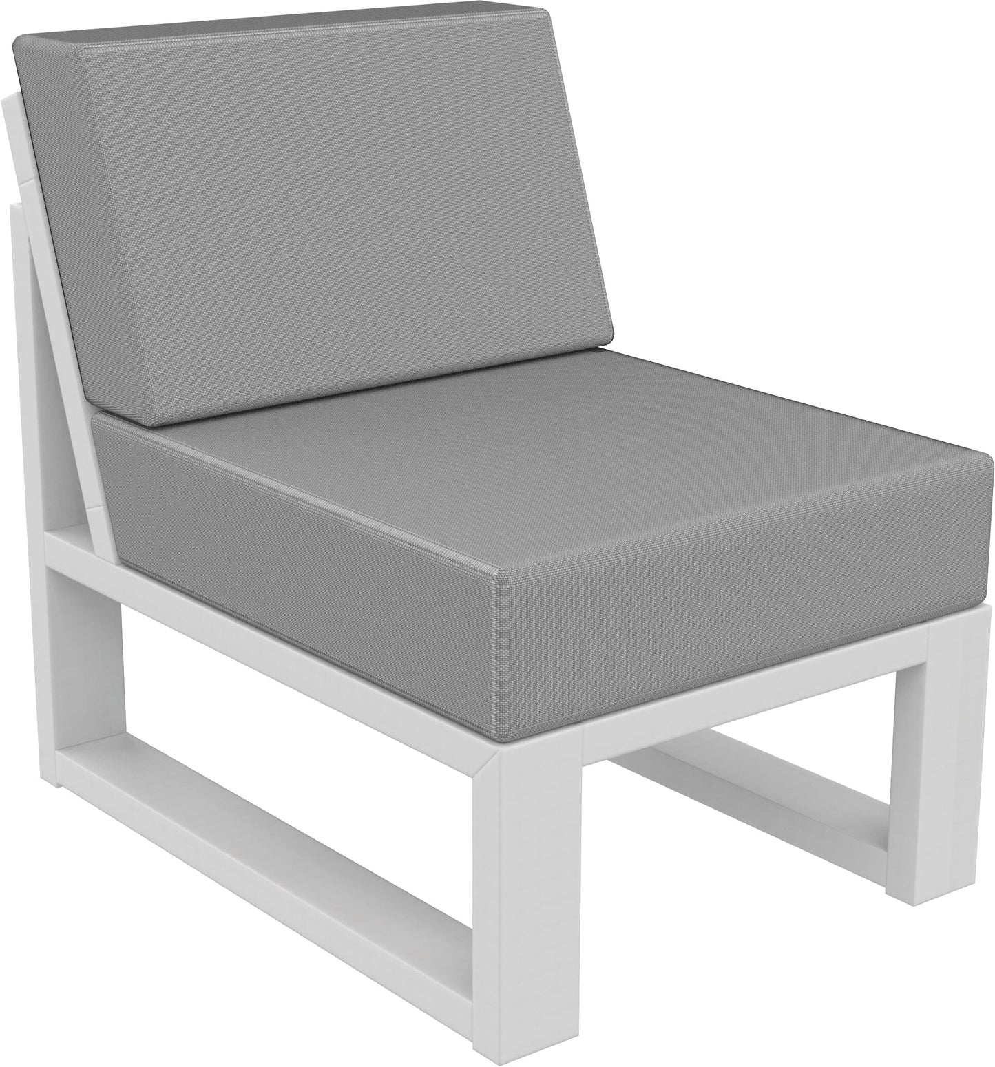 MIA Outdoor Deep Seating Single Armless Unit (Cushions Included) by Seaside Casual Outdoor Sectional Component Seaside Casual Furniture White 