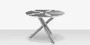 Organic Sand Dollar 48" Diameter Dining Table - Kessler Silver Frame - Light Gray Duraboard Top - White Duraboard Petals by DecoScape (2039-326-KES-DBGRY-DBWHT)