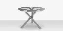 Organic Sand Dollar 48" Diameter Dining Table - Kessler Silver Frame - Light Gray Duraboard Top - White Duraboard Petals by DecoScape (2039-326-KES-DBGRY-DBWHT)