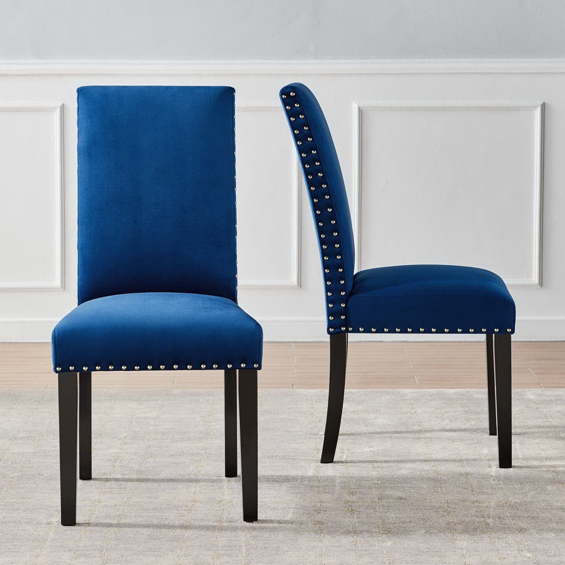 Parcel Performance Velvet Dining Side Chairs (Set of 2) (Navy) by Modway Dining Chair Modway 