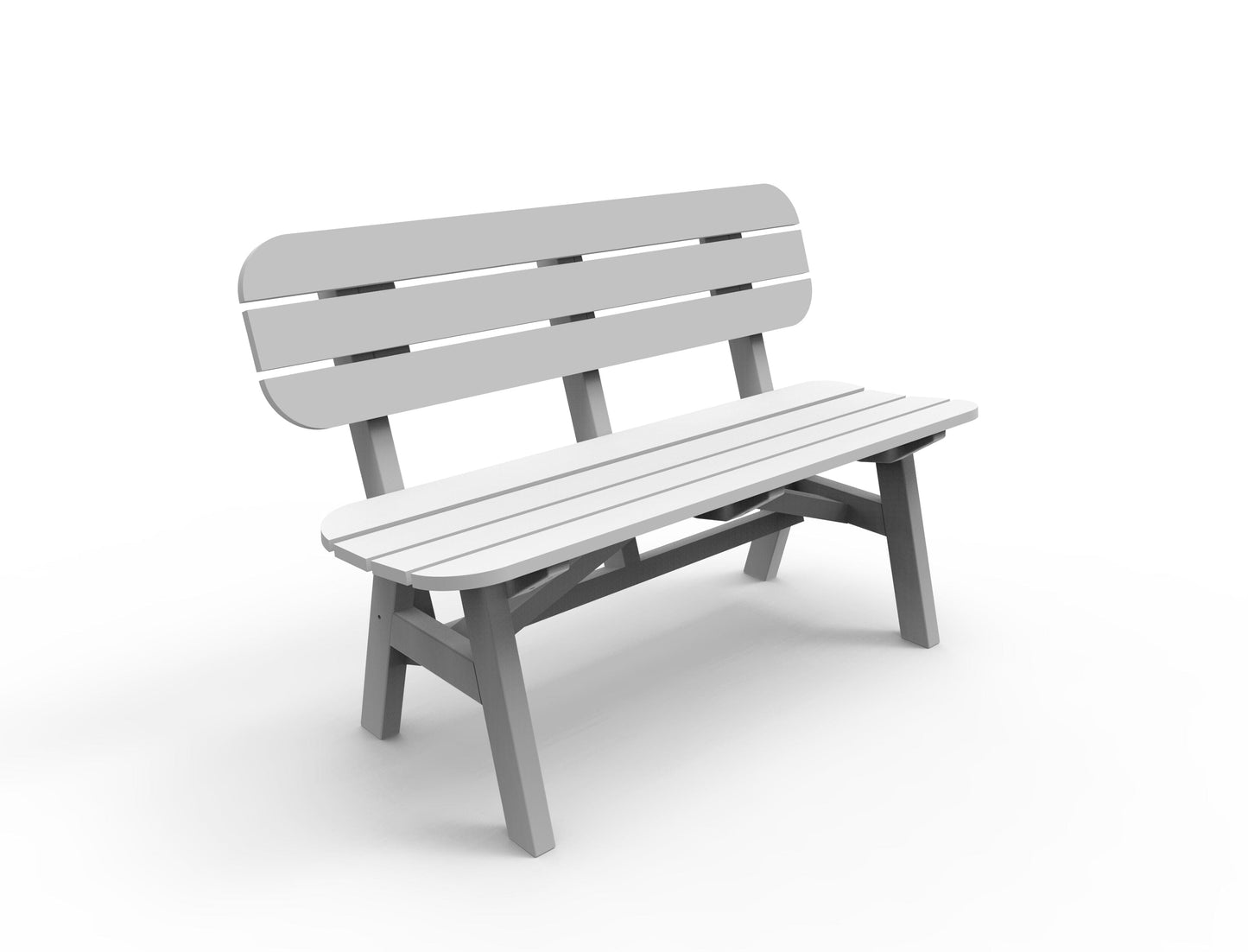 Portsmouth 4' Dining Bench by Seaside Casual Outdoor Bench Seaside Casual Furniture White No - Fitted Cushion 