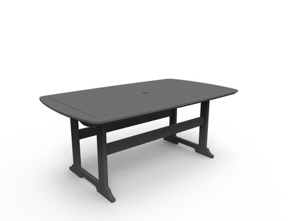 Portsmouth 42" x 72" Rectangular Dining Table by Seaside Casual Outdoor Dining Table Seaside Casual Furniture Charcoal 