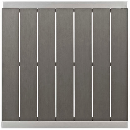 Shore 3 Piece Outdoor Patio Aluminum Pub Set in Silver Gray by Modway Bar Set Modway 