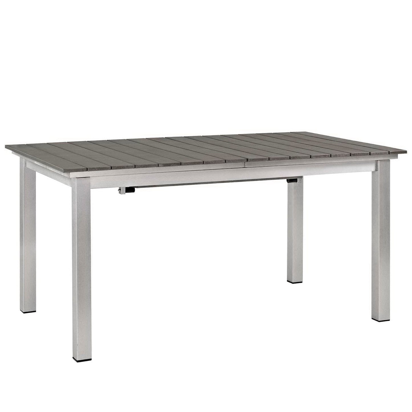 Shore 9 Piece Outdoor Patio Aluminum Dining Set in Silver Black by Modway Dining Set Modway 