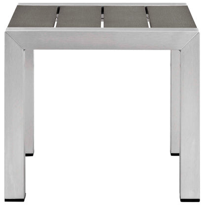 Shore Aluminum 3-Piece Bistro Conversation Set - Silver Gray by Modway Conversation Set Modway 