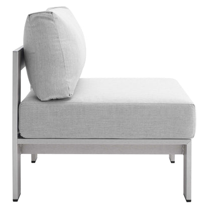 Shore Aluminum 3-Piece Bistro Conversation Set - Silver Gray by Modway Conversation Set Modway 