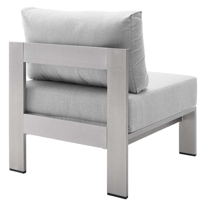 Shore Aluminum 3-Piece Bistro Conversation Set - Silver Gray by Modway Conversation Set Modway 
