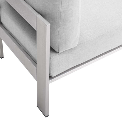 Shore Aluminum 3-Piece Bistro Conversation Set - Silver Gray by Modway Conversation Set Modway 