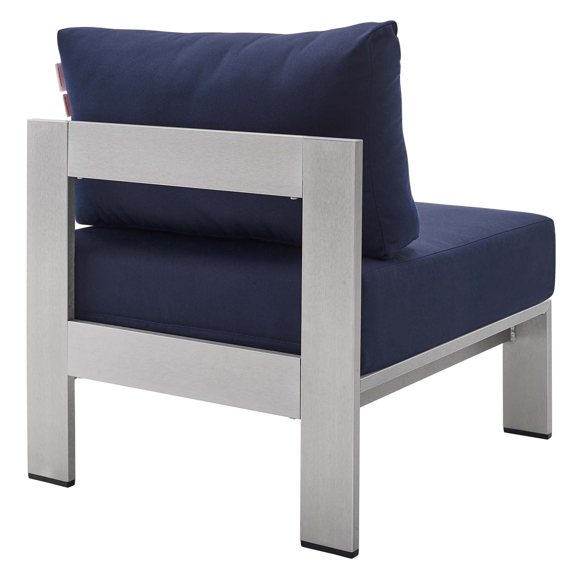 Shore Aluminum 3-Piece Bistro Conversation Set - Silver Navy by Modway Conversation Set Modway 