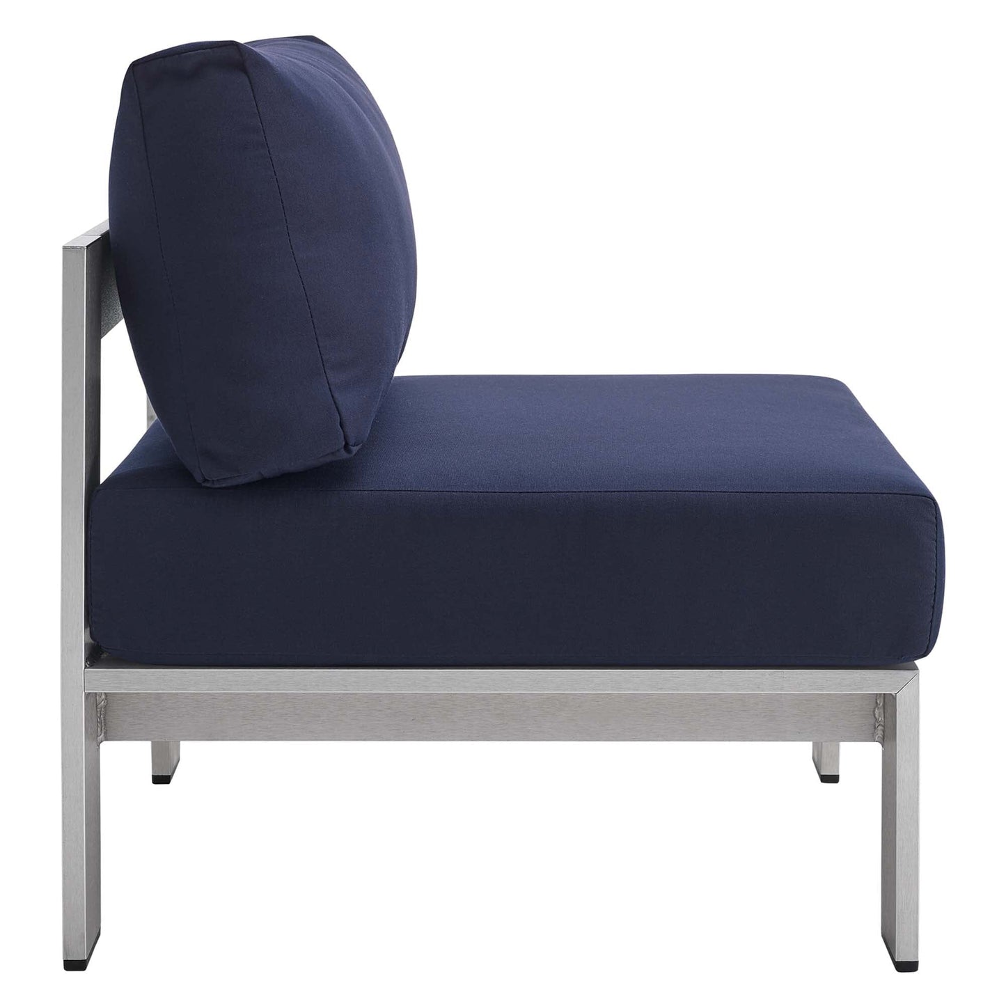 Shore Aluminum 3-Piece Bistro Conversation Set - Silver Navy by Modway Conversation Set Modway 