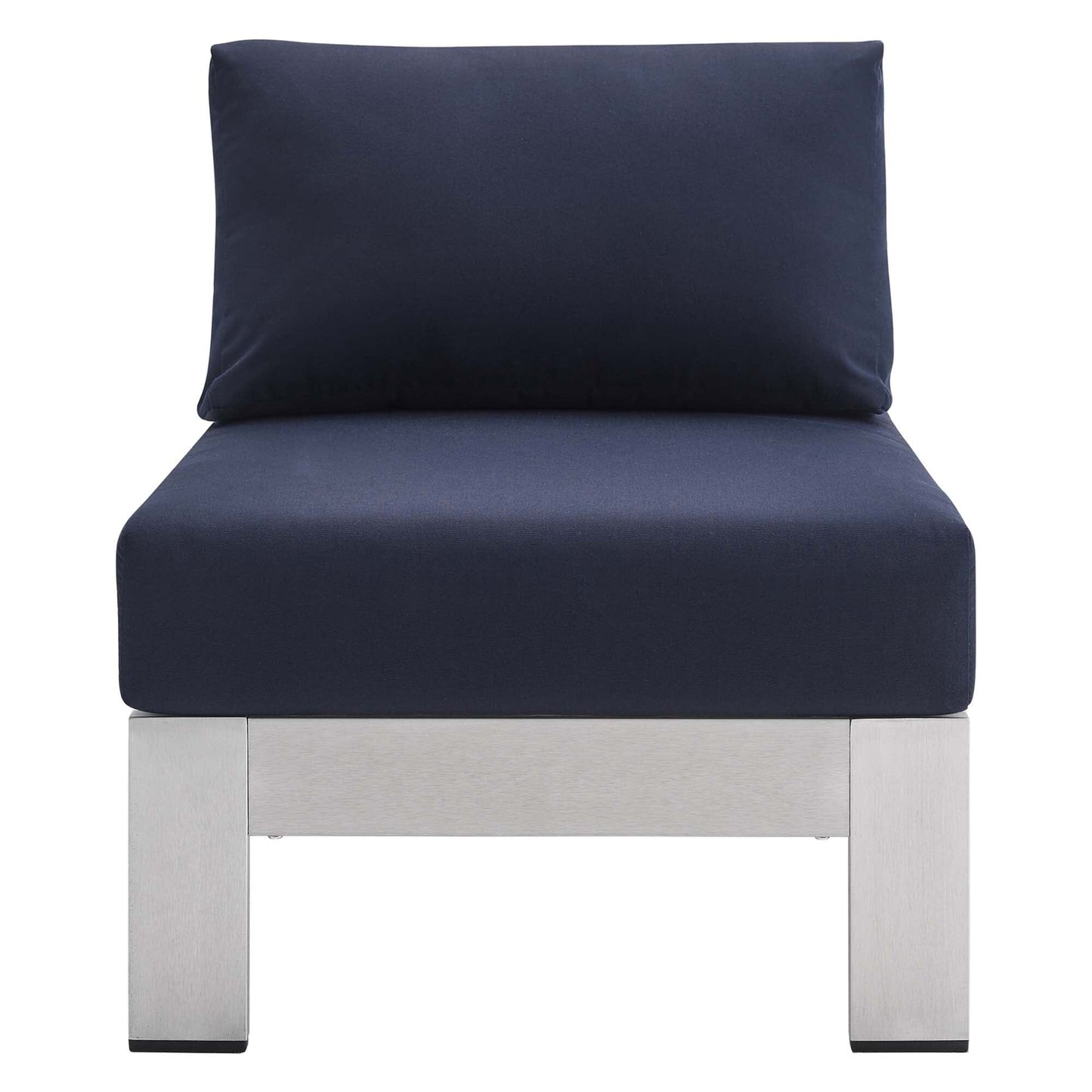 Shore Aluminum 3-Piece Bistro Conversation Set - Silver Navy by Modway Conversation Set Modway 