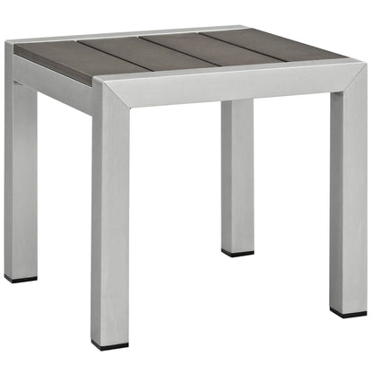 Shore Aluminum 3-Piece Conversation Set - Silver Beige by Modway Conversation Set Modway 