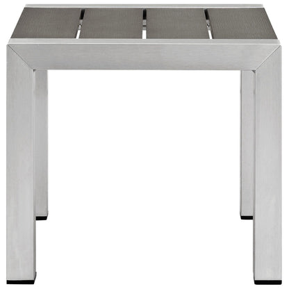 Shore Aluminum 3-Piece Conversation Set - Silver Gray by Modway Conversation Set Modway 