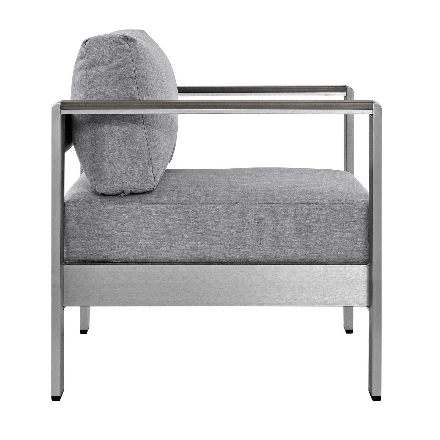 Shore Aluminum 3-Piece Conversation Set - Silver Gray by Modway Conversation Set Modway 