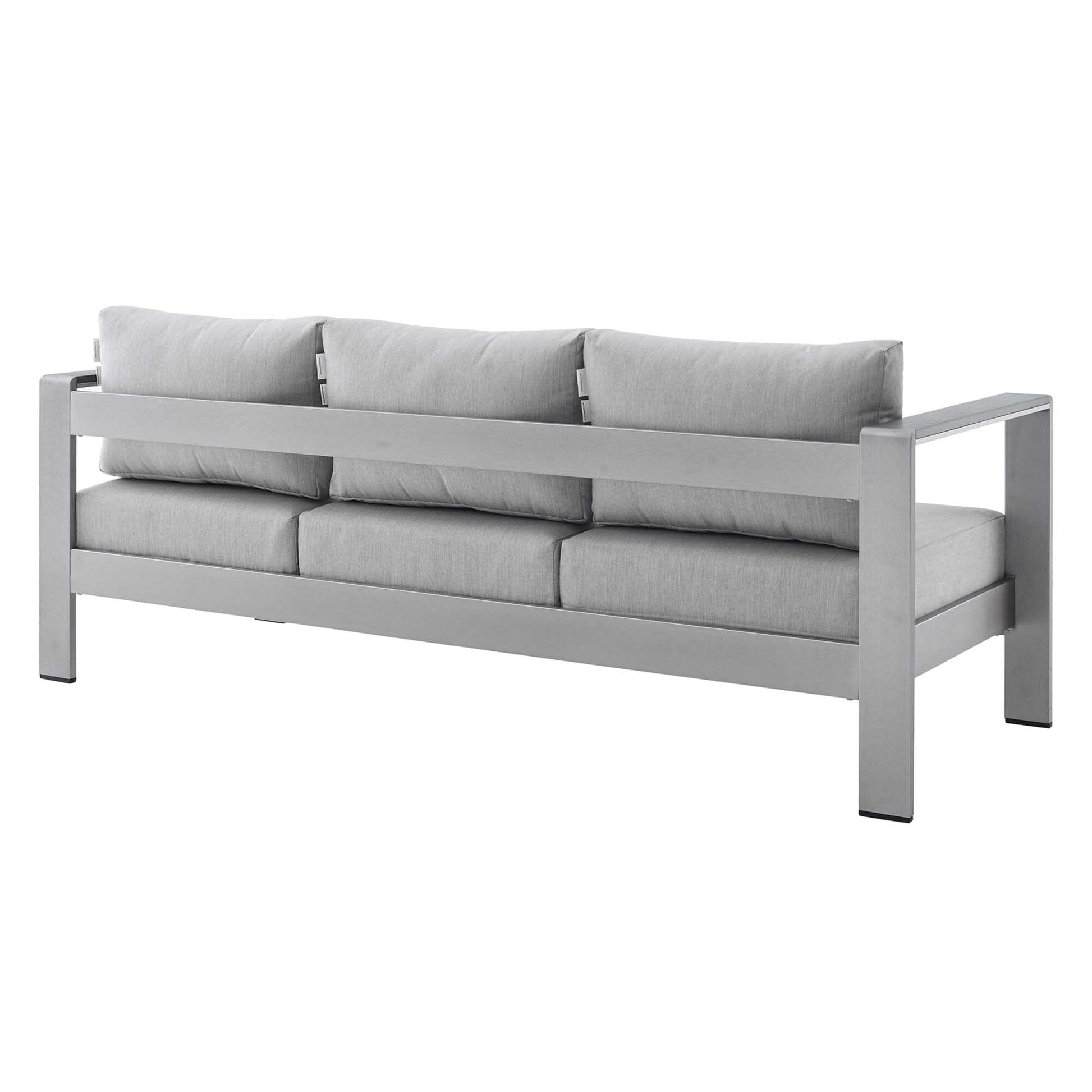 Shore Aluminum 3-Piece Patio Set - Silver Gray by Modway Conversation Set Modway 