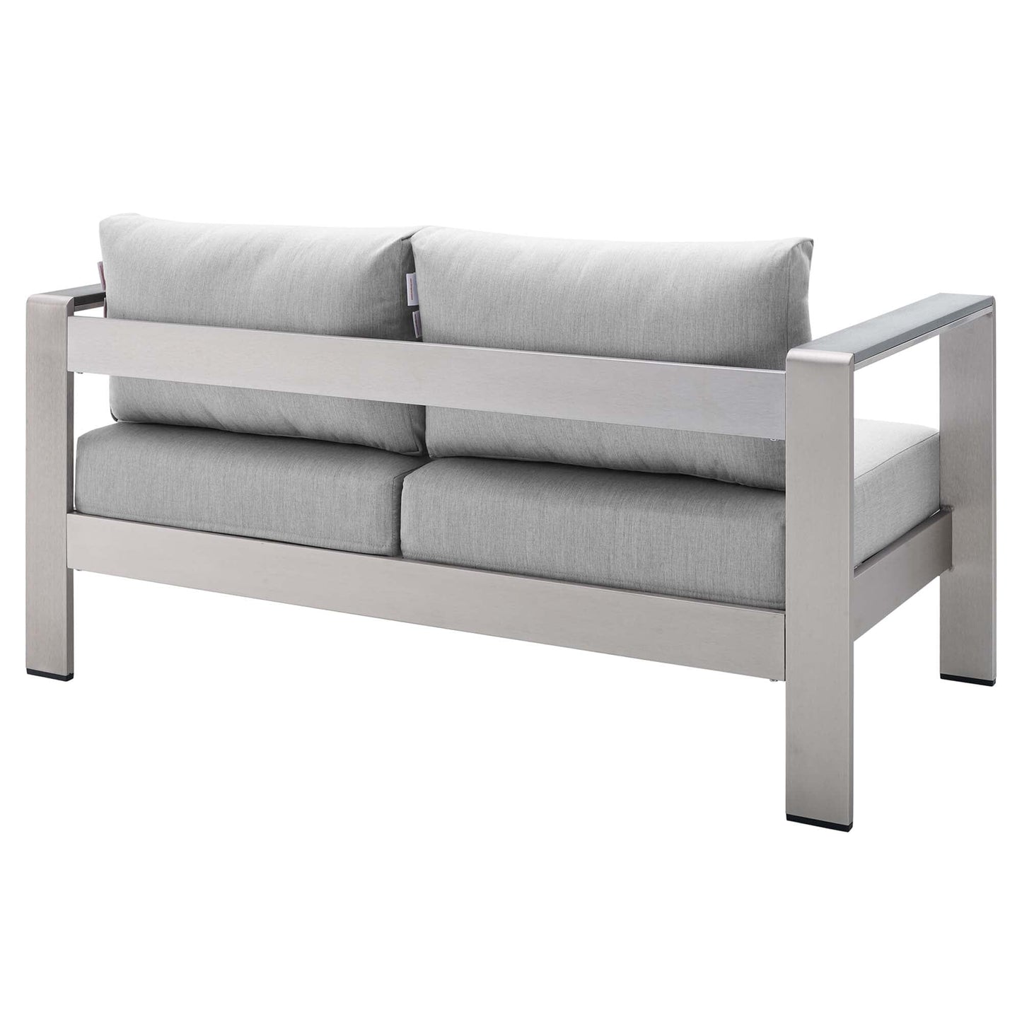 Shore Aluminum 3-Piece Patio Set - Silver Gray by Modway Conversation Set Modway 