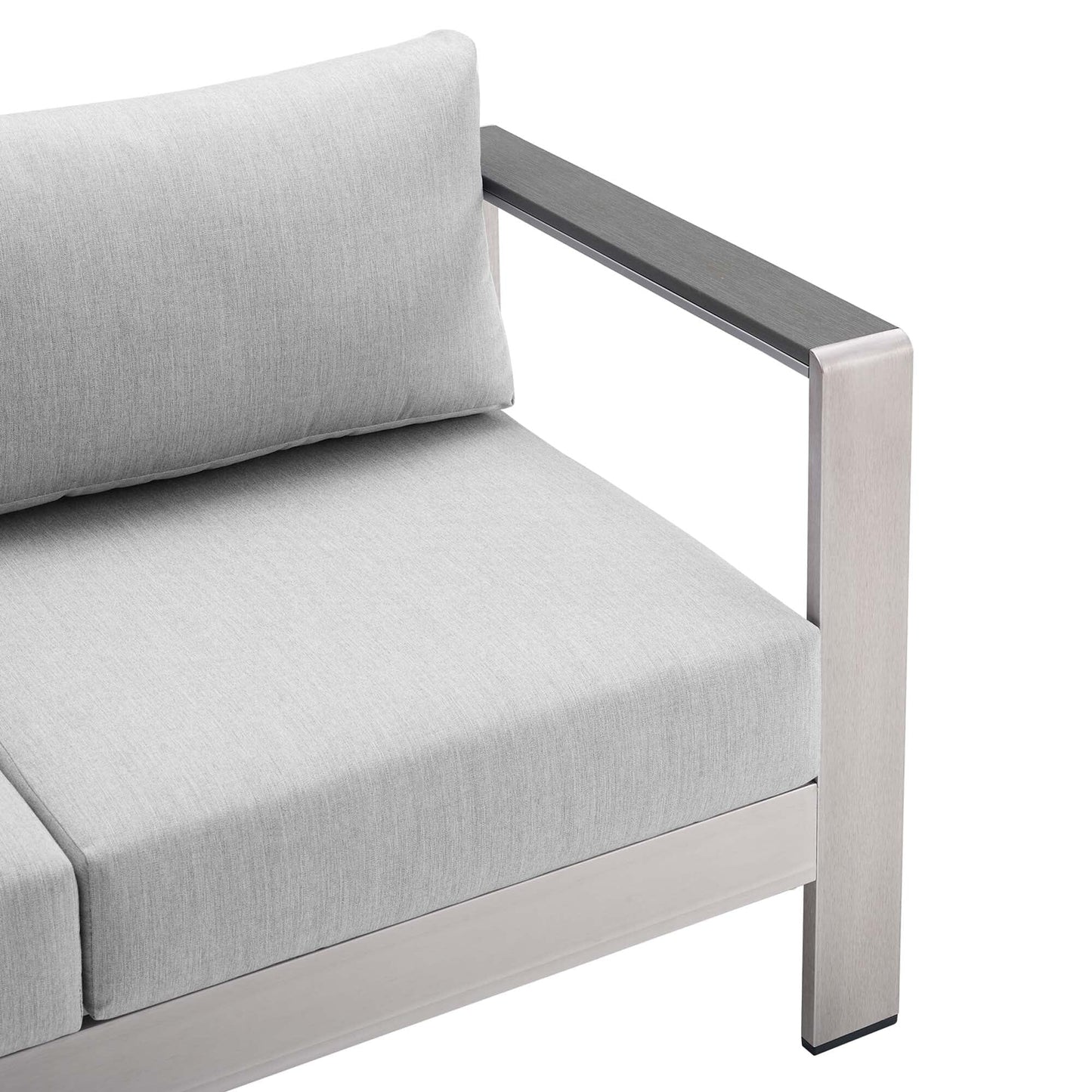 Shore Aluminum 3-Piece Patio Set - Silver Gray by Modway Conversation Set Modway 