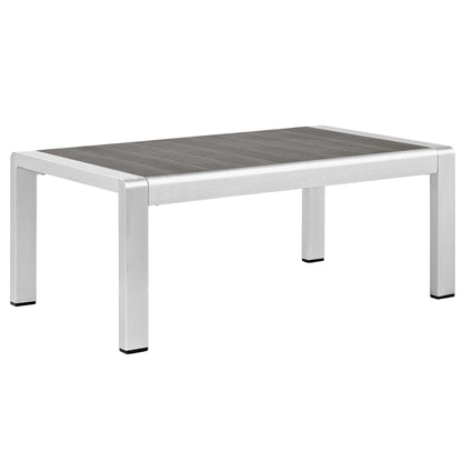 Shore Aluminum 3-Piece Patio Set - Silver Navy by Modway Conversation Set Modway 