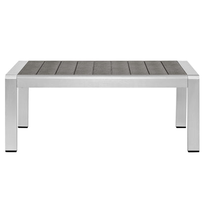 Shore Aluminum 4-Piece Patio Conversation Set - Silver Navy by Modway Conversation Set Modway 