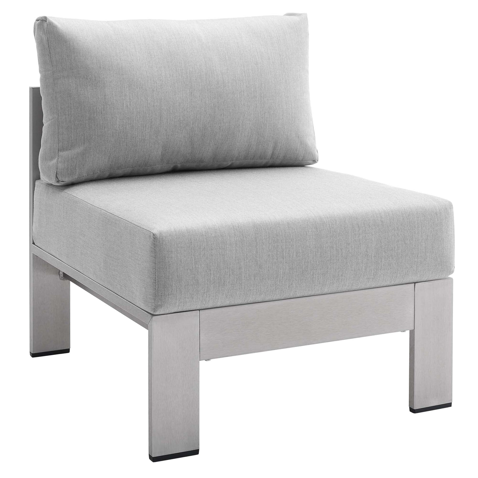Shore Aluminum 4-Piece Patio Set - Silver Gray by Modway Conversation Set Modway 