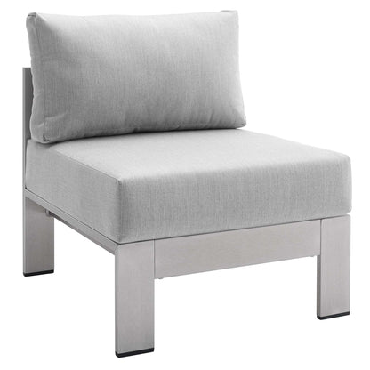 Shore Aluminum 4-Piece Patio Set - Silver Gray by Modway Conversation Set Modway 