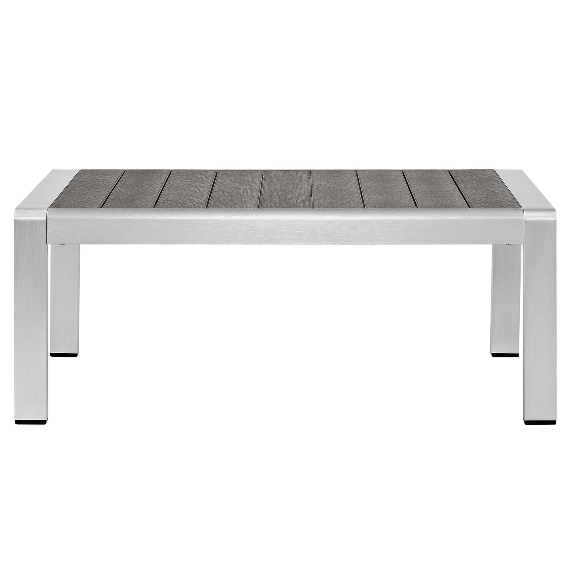 Shore Aluminum 4-Piece Patio Set - Silver Gray by Modway Conversation Set Modway 