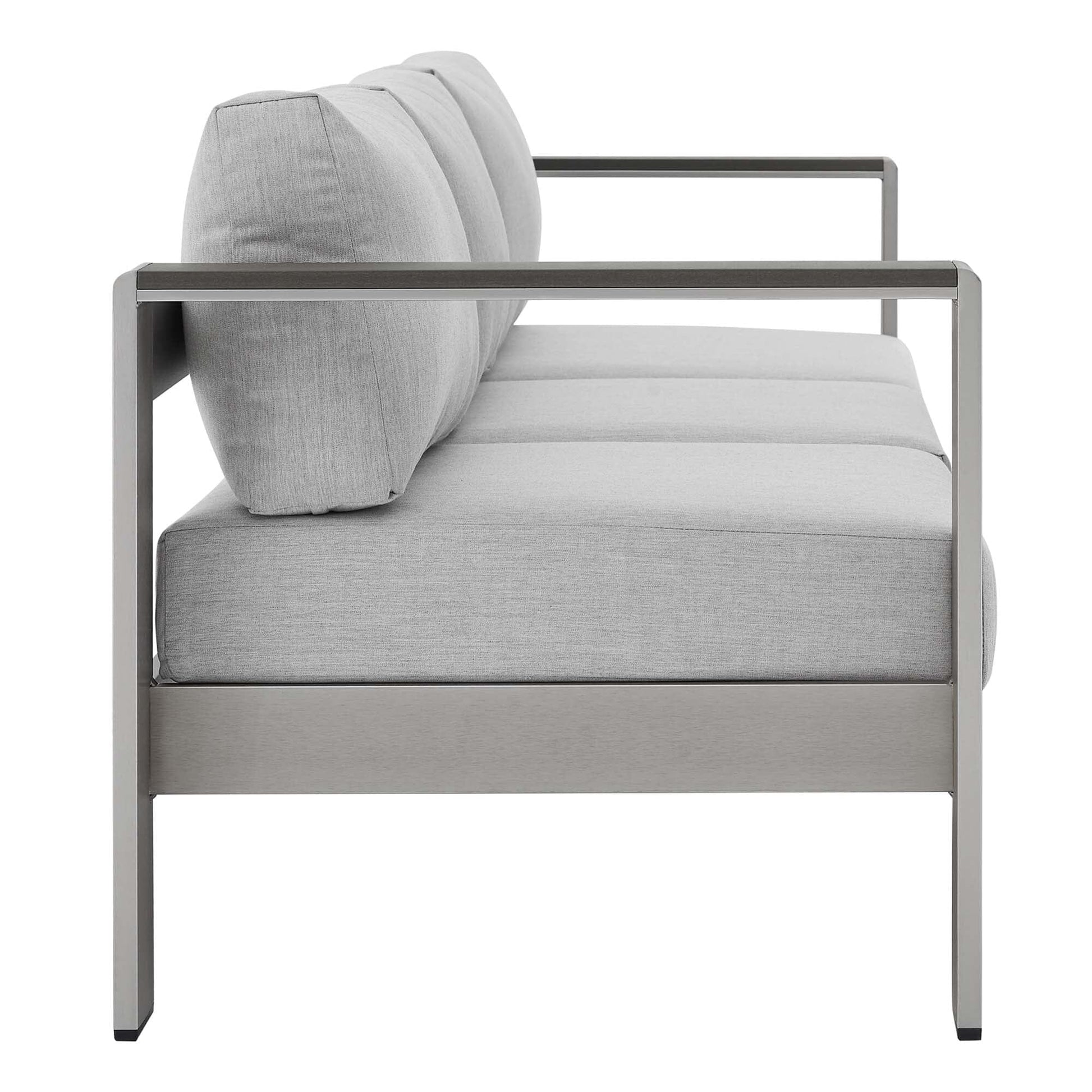 Shore Aluminum 7-Piece Patio Conversation Set - Silver Gray by Modway Conversation Set Modway 