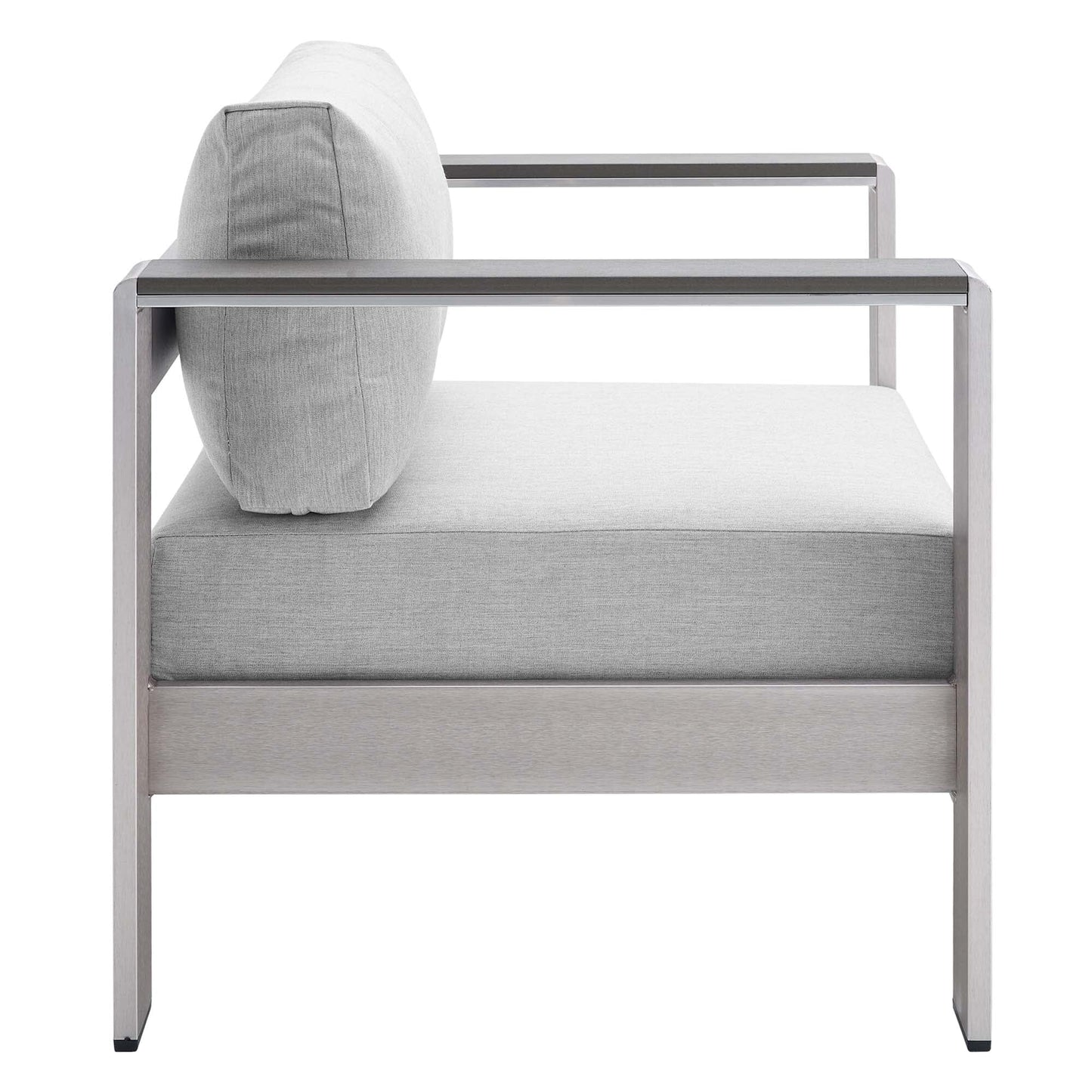 Shore Aluminum 7-Piece Patio Conversation Set - Silver Gray by Modway Conversation Set Modway 