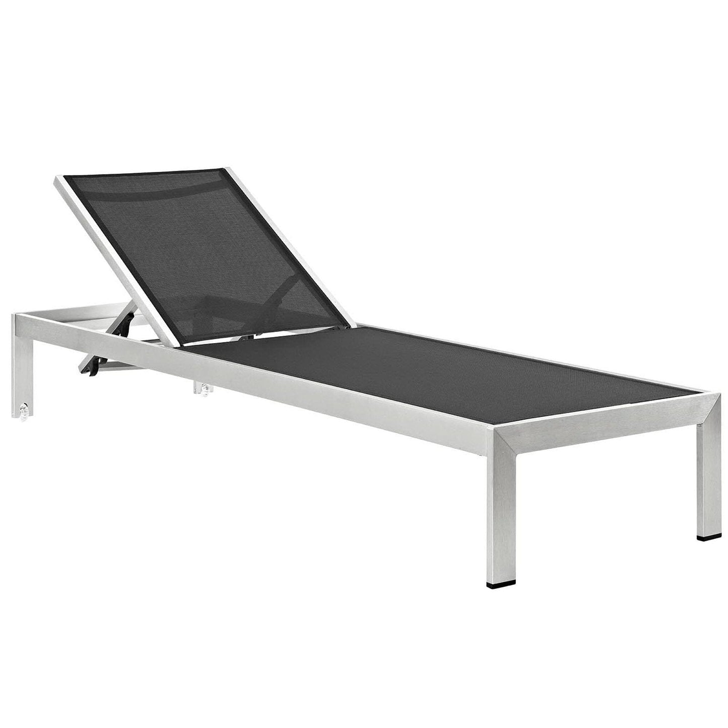 Shore Aluminum Chaise Lounge Set of 4 - Silver Turquoise by Modway Chaise Set Modway 