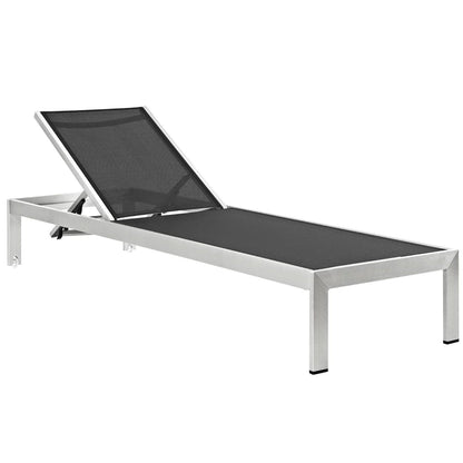 Shore Aluminum Chaise Lounge Set of 4 - Silver Turquoise by Modway Chaise Set Modway 