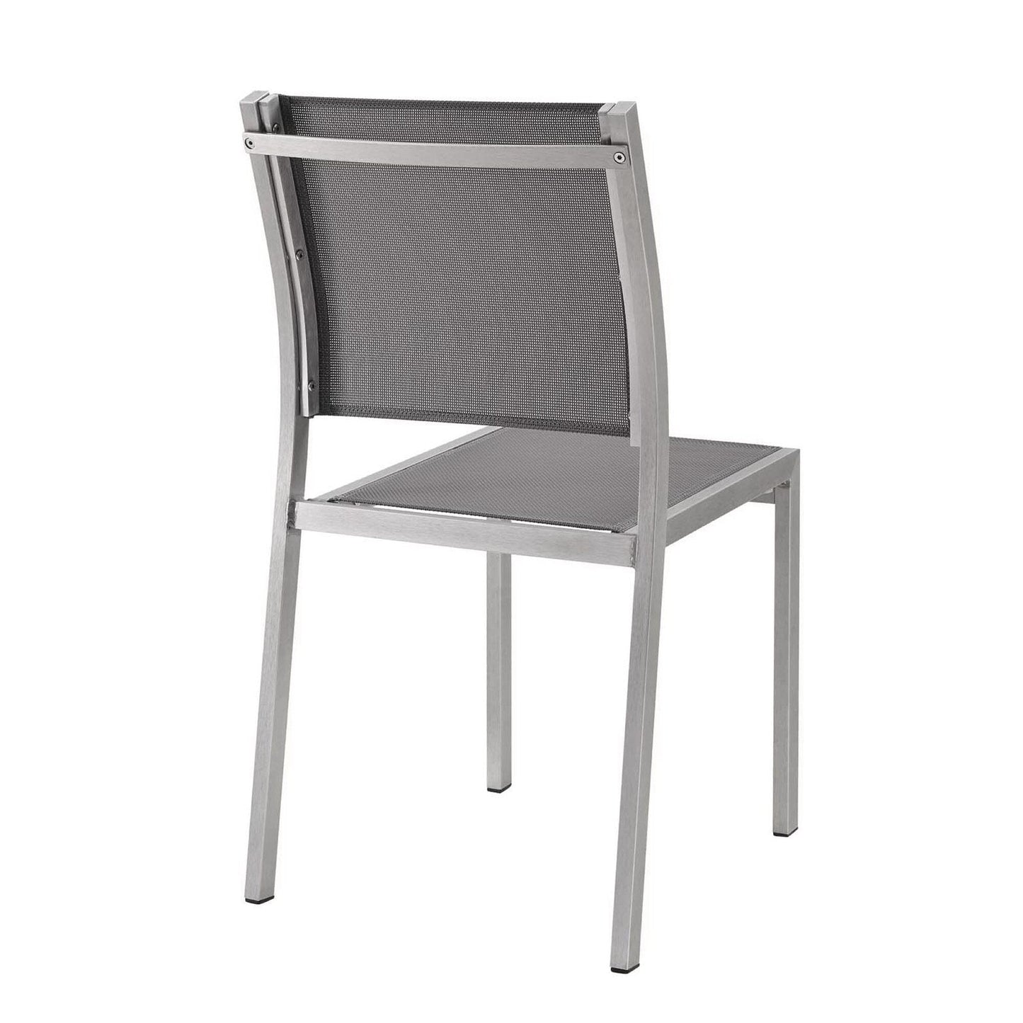 Shore Outdoor Patio Aluminum Side Chair (Set of 2) in Silver Gray by Modway Dining Chair Modway 
