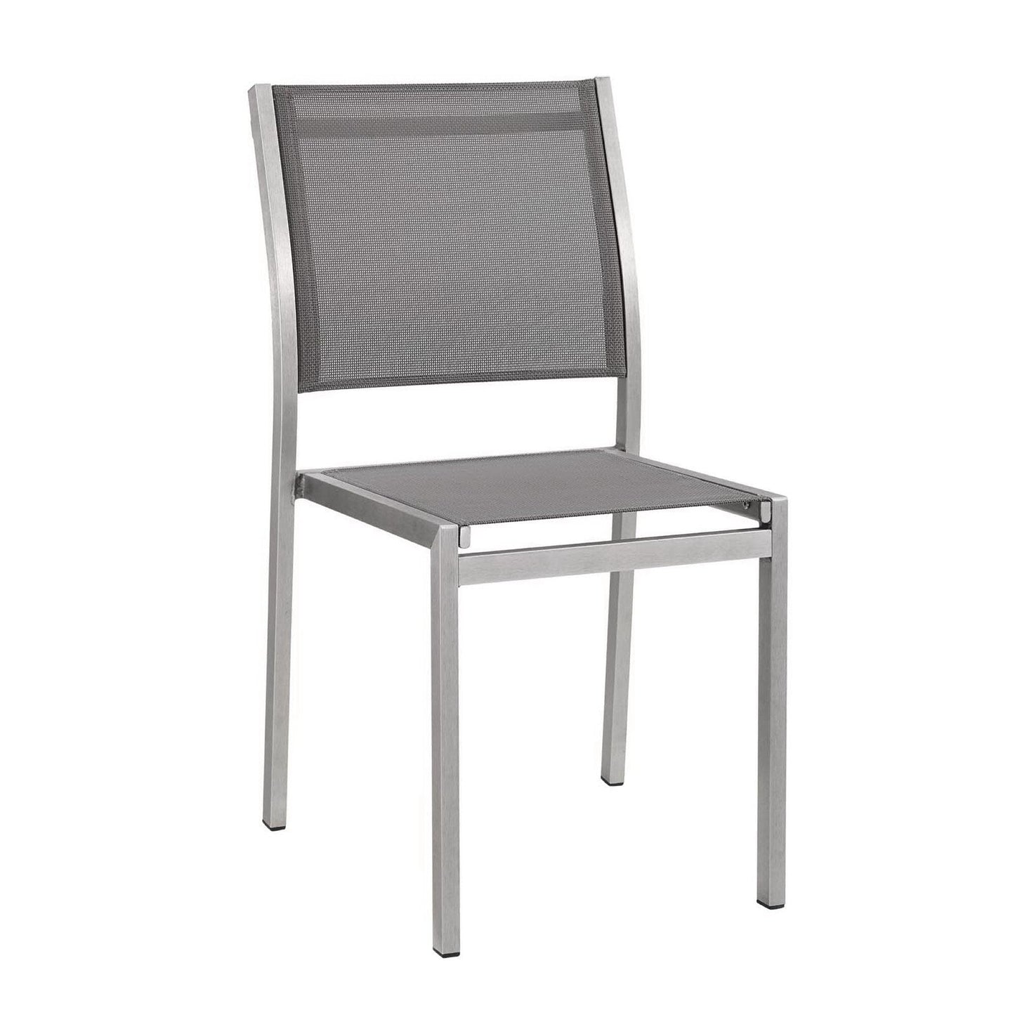 Shore Outdoor Patio Aluminum Side Chair (Set of 2) in Silver Gray by Modway Dining Chair Modway 