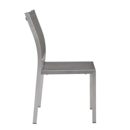 Shore Outdoor Patio Aluminum Side Chair (Set of 2) in Silver Gray by Modway Dining Chair Modway 