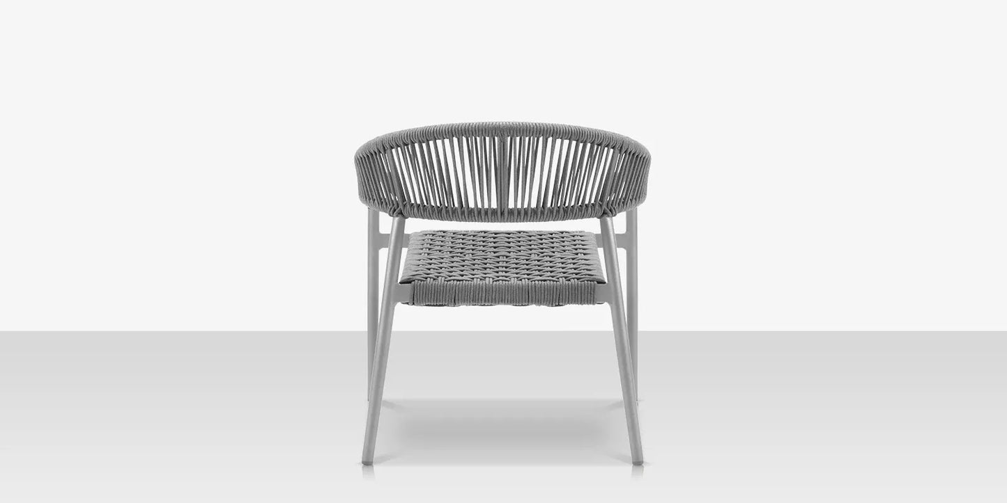 Skye Club Chair Style 1 - Kessler Silver Frame / Gray Durarope by DecoScape (3303-101-KES-GRY)