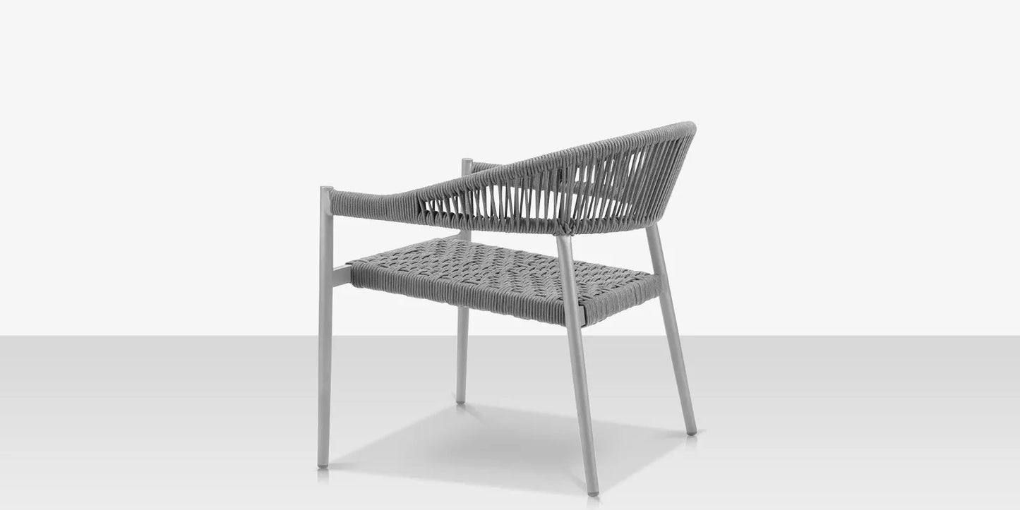 Skye Club Chair Style 1 - Kessler Silver Frame / Gray Durarope by DecoScape (3303-101-KES-GRY)