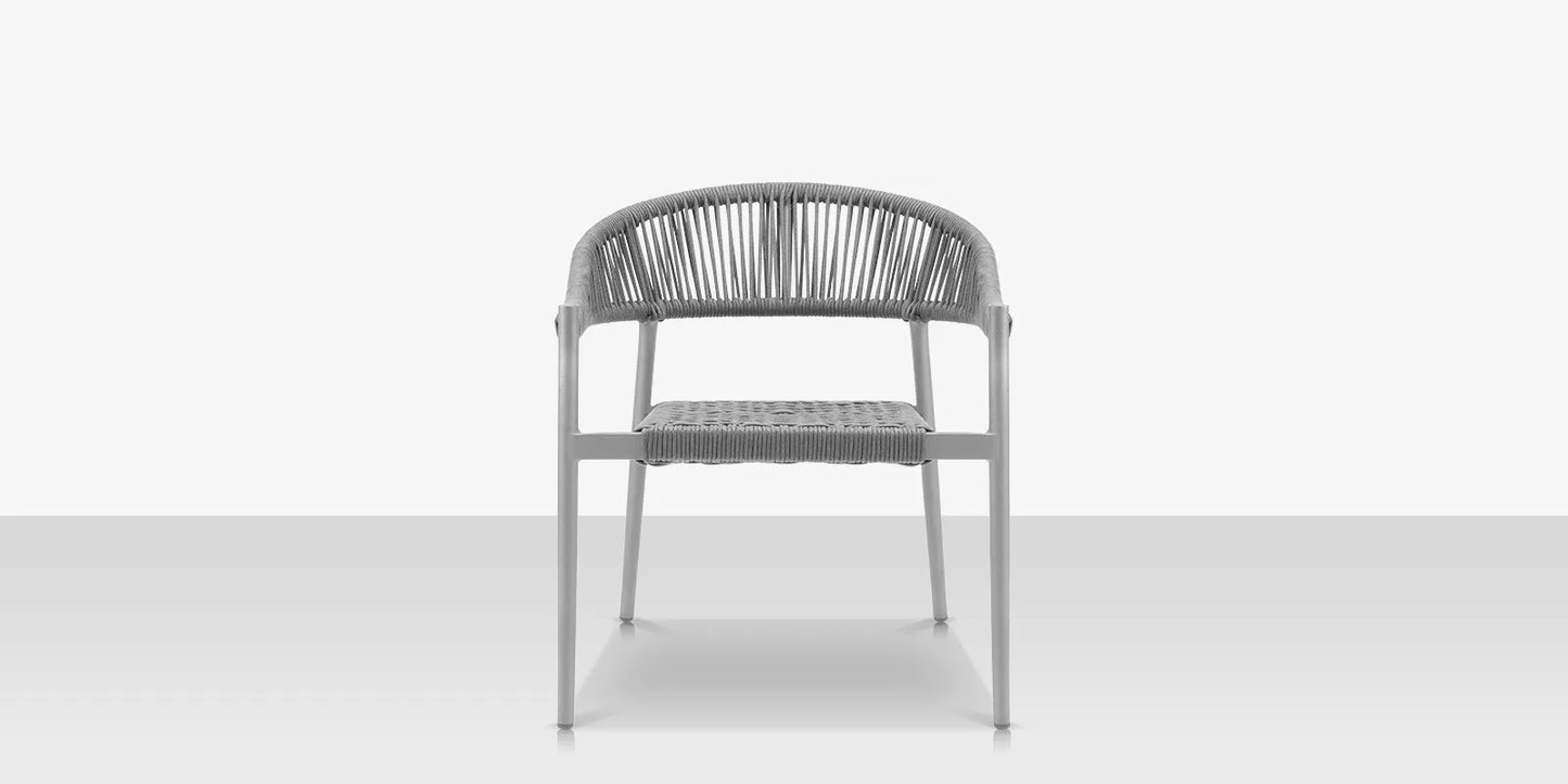 Skye Club Chair Style 1 - Kessler Silver Frame / Gray Durarope by DecoScape (3303-101-KES-GRY)