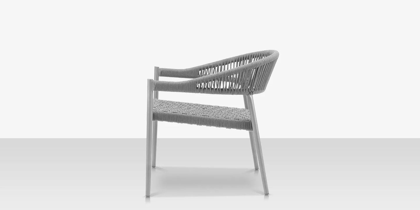 Skye Club Chair Style 1 - Kessler Silver Frame / Gray Durarope by DecoScape (3303-101-KES-GRY)