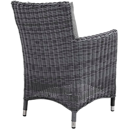 Summon 2 Piece Outdoor Patio Sunbrella Dining Set in Canvas Gray by Modway Dining Chair Modway 