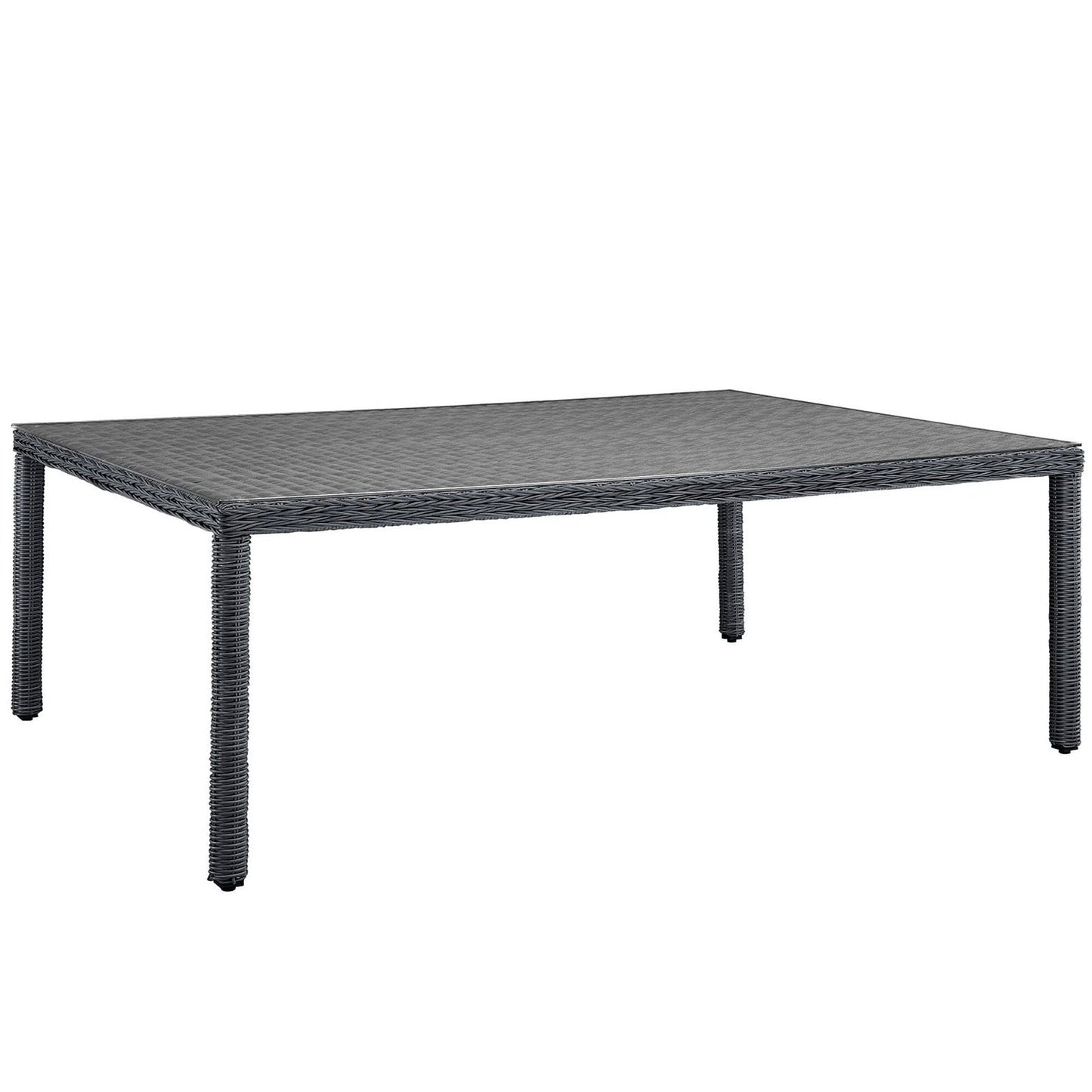 Summon 90" Outdoor Patio Rectangular Dining Table in Gray by Modway Dining Table Modway 