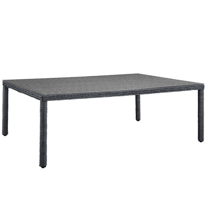 Summon 90" Outdoor Patio Rectangular Dining Table in Gray by Modway Dining Table Modway 