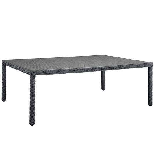 Summon 90" Outdoor Patio Rectangular Dining Table in Gray by Modway Dining Table Modway 