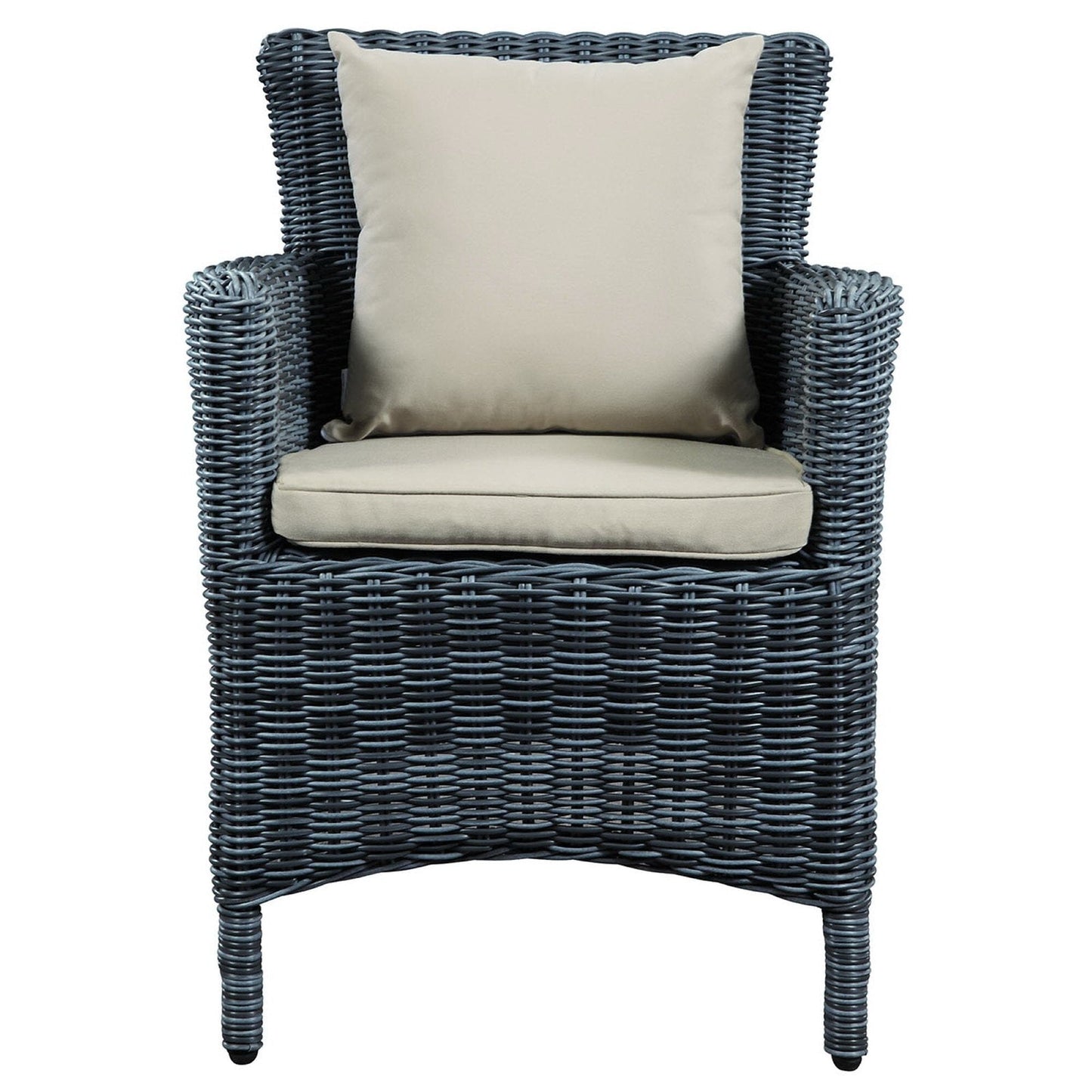 Summon Dining Outdoor Patio Sunbrella Armchair in Antique Canvas Beige by Modway Lounge Chair Modway 
