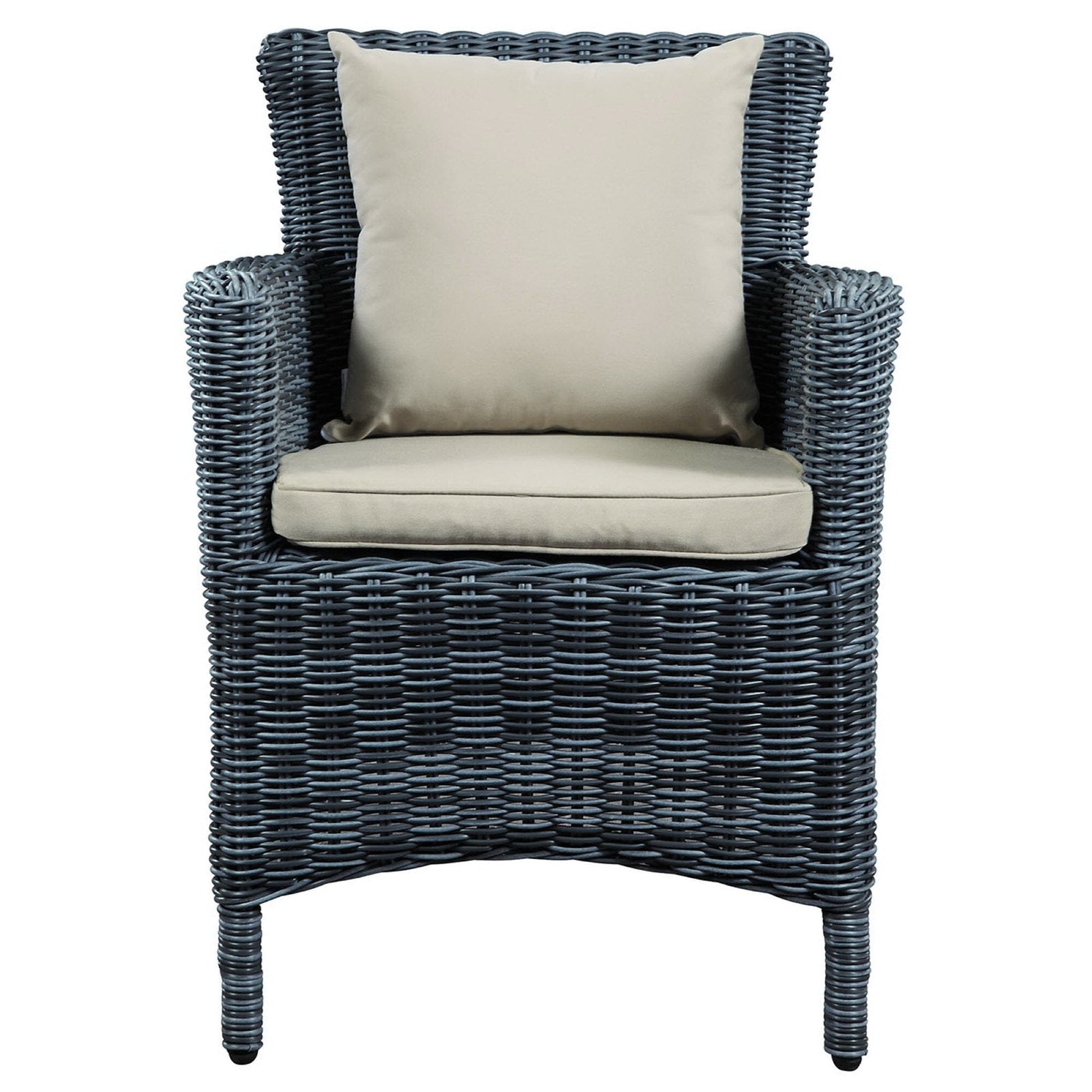 Summon Dining Outdoor Patio Sunbrella Armchair in Antique Canvas Beige by Modway Lounge Chair Modway 
