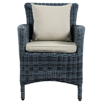 Summon Dining Outdoor Patio Sunbrella Armchair in Antique Canvas Beige by Modway Lounge Chair Modway 