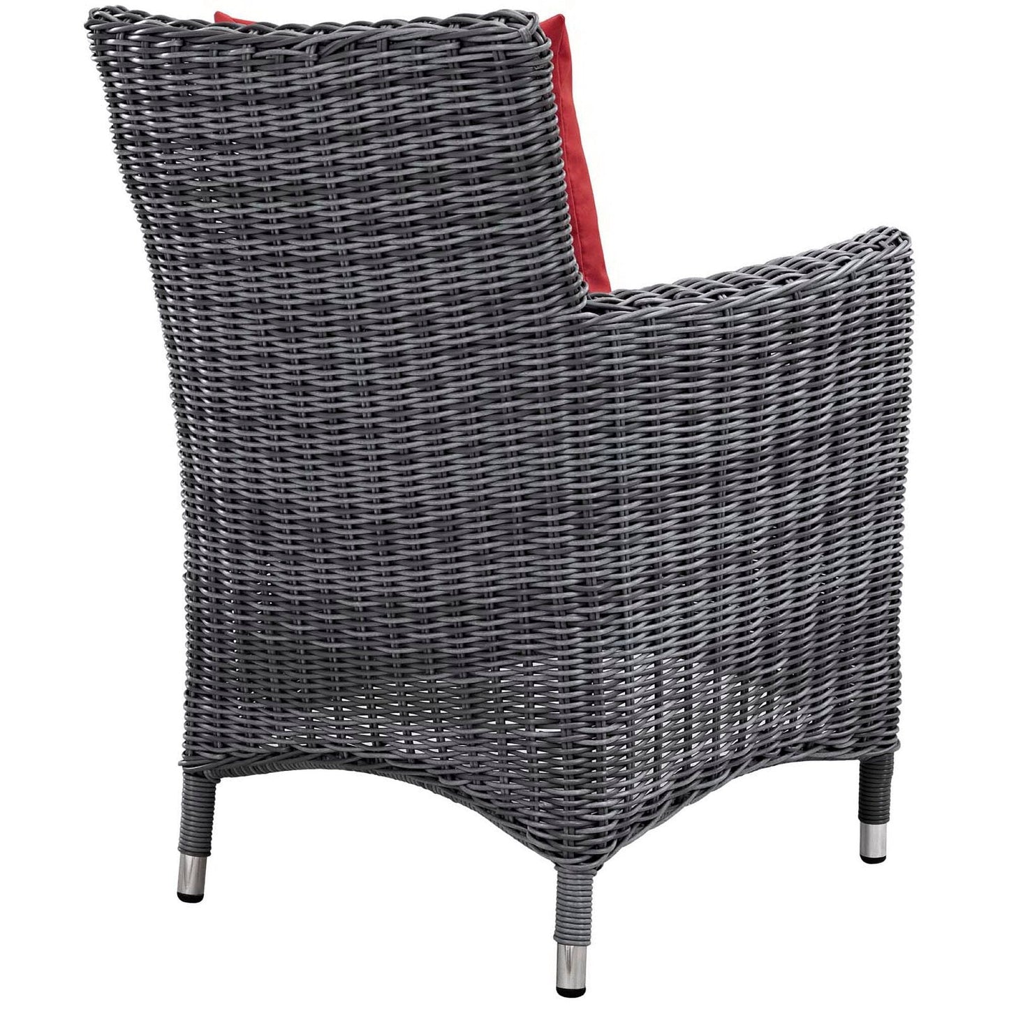 Summon Dining Outdoor Patio Sunbrella Armchair in Canvas Red by Modway Lounge Chair Modway 