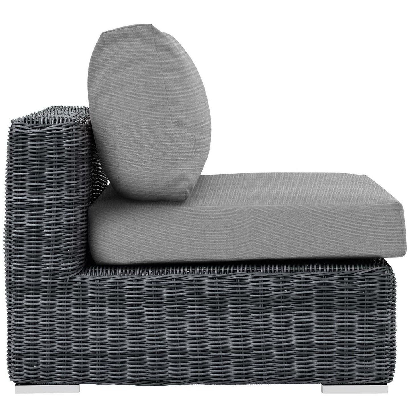 Summon Outdoor Patio Sunbrella Armless in Canvas Gray by Modway Sectional Piece Modway 